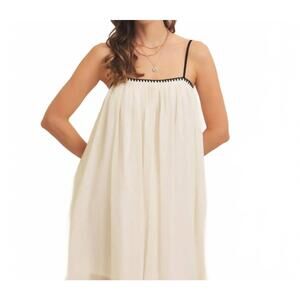 NEW IN FEBRUARY embroidery mini dress in cream